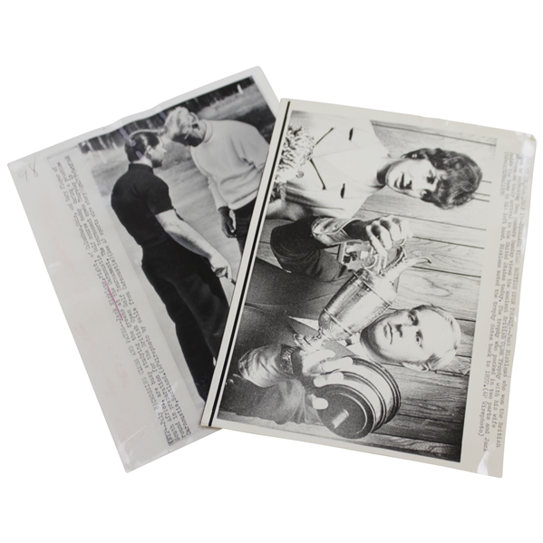 Two Jack Nicklaus at The OPEN Wire Photos 7/9/1968 & 7/17/1970 with Claret