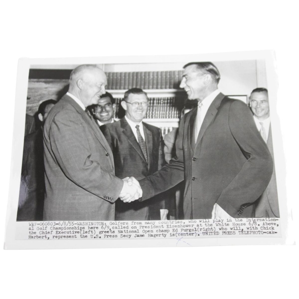 President Eisenhower Greets Ed Furgol at White House Wire Photos 6/8/1955