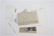 Two President Eisenhower Wire Photos with One Mamie with Arnie at Augusta Wire Photo
