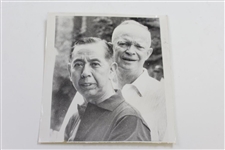 Two President Eisenhower Wire Photos with One Mamie with Arnie at Augusta Wire Photo