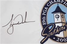 Tiger Woods Signed 2007 PGA Championship Embroidered Flag Ltd Ed 33/500 UDA #BAM54624