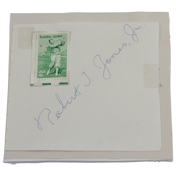 Bobby Jones Signed Card with Jones Stamp FULL JSA #BB90092
