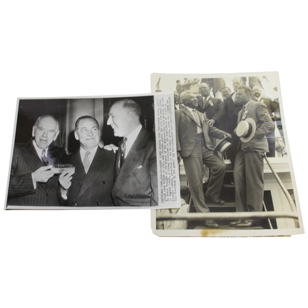 bobby Jones Awarded Gold Tee Wire Photo & Wire Photo of His Father Robert T. Jones, Sr.