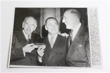 bobby Jones Awarded Gold Tee Wire Photo & Wire Photo of His Father Robert T. Jones, Sr.