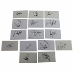 Fifteen (15) Signed 3x5 Cards - Mostly Major Champs JSA ALOA