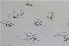 Fifteen (15) Signed 3x5 Cards - Mostly Major Champs JSA ALOA