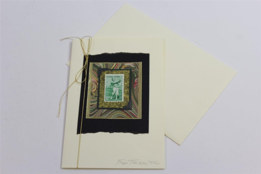 Decorative Bobby Jones Commemorative Stamp Stationary with Envelope