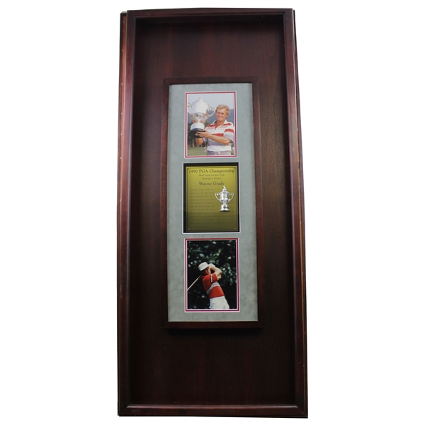 Wayne Grady Commemorative 1990 PGA Championship Custom Cherry Wood Golf Display