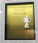 Wayne Grady Commemorative 1990 PGA Championship Custom Cherry Wood Golf Display