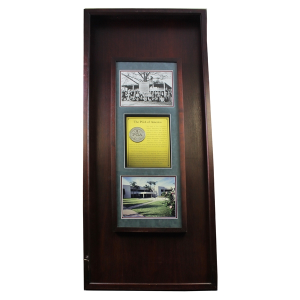 PGA of America Commemorative Custom Cherry Wood Golf Display