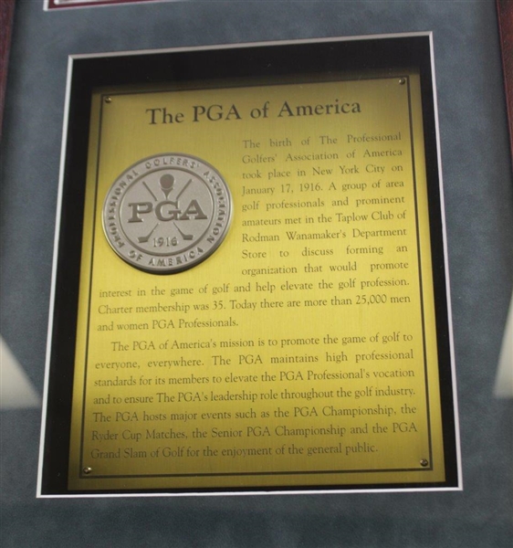 PGA of America Commemorative Custom Cherry Wood Golf Display