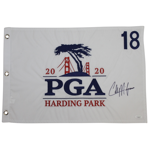 Collin Morikawa Signed 2020 PGA Championship at Harding Park Embroidered Flag JSA #JJ66322