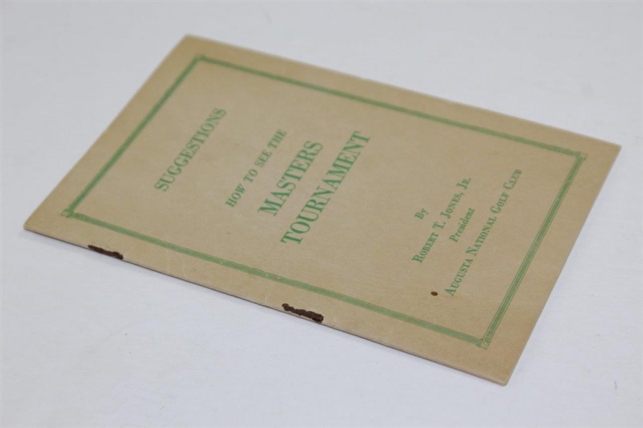 1949 Masters Tournament Spectator Guide - Scarce First Ever Issued - Sam Snead Win