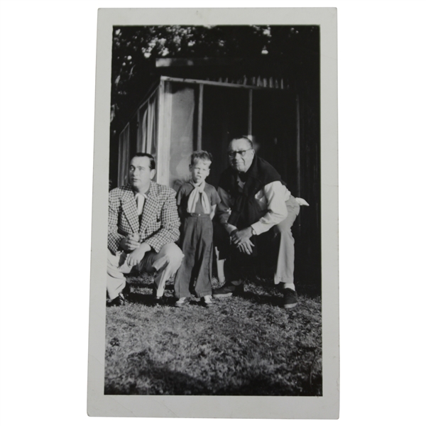 1952 Walter Hagen Photo with Jr. & III from his Autobiography From Estate with Plyer Letter
