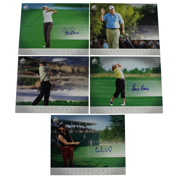 Five Upper Deck SP Authentic Signed 'Signature Shots' 8x10 Photo Cards JSA ALOA