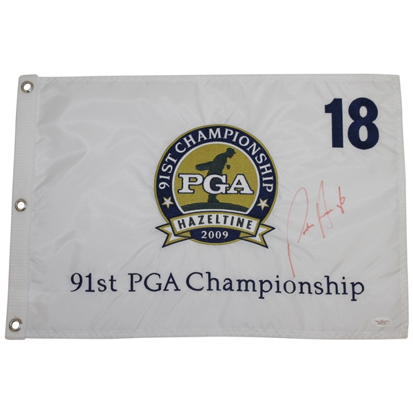 Padraig Harrington Signed 2009 PGA at Hazeltine Embroidered Flag JSA FULL #B88758