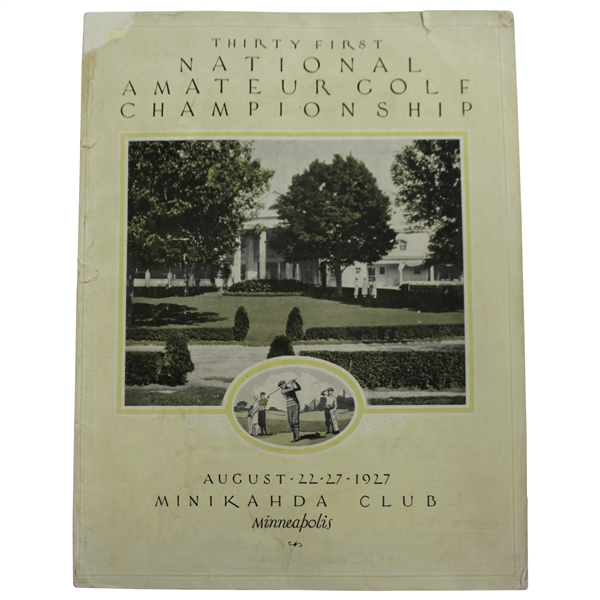 1927 US Amateur Championship at Minikahda Club Official Program - Bobby Jones Win!