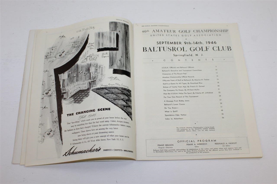 1946 US Amateur Championship at Baltusrol GC Official Program with Pairing Sheets