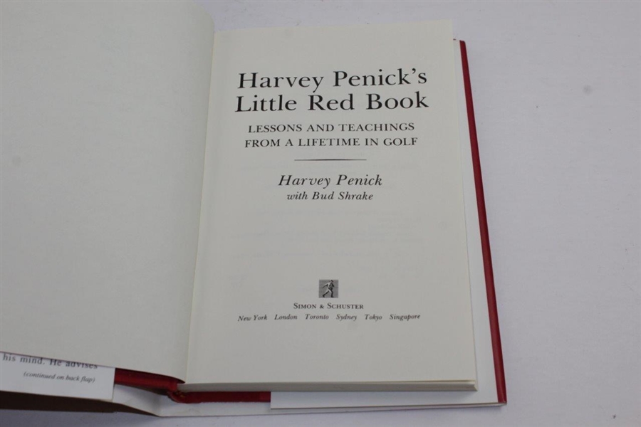 Harvey Penick Signed 'Little Red Book' JSA ALOA
