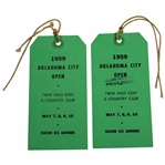 Two 1959 Oklahoma City Open Series Tickets with Strings - Arnold Palmer Win