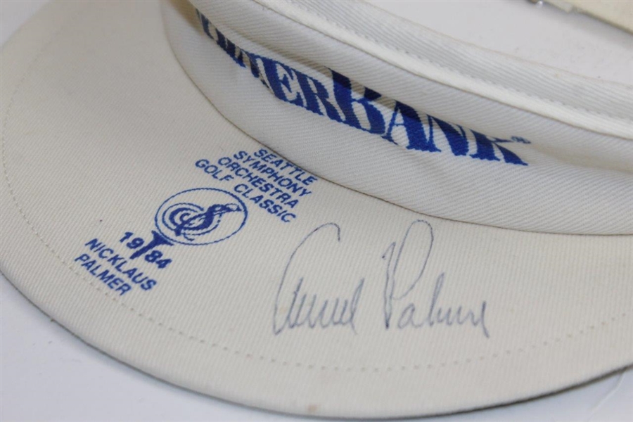 Arnold Palmer Signed 1984 Nicklaus-Palmer Seattle Symphony Orchestra Classic Visor JSA ALOA
