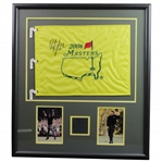 Phil Mickelson Signed 2006 Masters Embroidered flag - Framed with Photos JSA ALOA