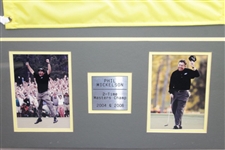 Phil Mickelson Signed 2006 Masters Embroidered flag - Framed with Photos JSA ALOA