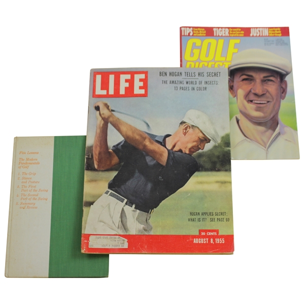 Ben Hogan 1955 LIFE Magazine, October 1997 Golf Digest, & 1957 1st Ed. Five Lessons Book