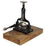 Vintage 1915 Cast Iron Lever Action Fulname Golf Ball Marker on Wood Base