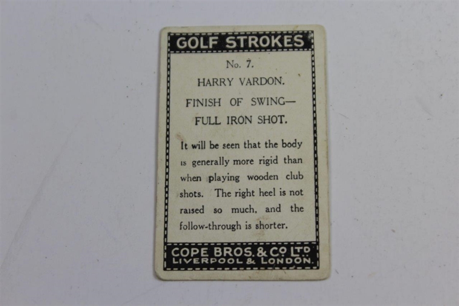 Harry Vardon No. 7 Cope Bros. & Co. Ltd Kenilworth Cigarettes Golf Card