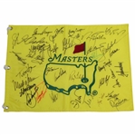 Masters CHAMPS Multi-Signed Undated Flag by 34 with Palmer & Nicklaus Center! JSA ALOA