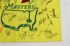 Masters CHAMPS Multi-Signed Undated Flag by 34 with Palmer & Nicklaus Center! JSA ALOA