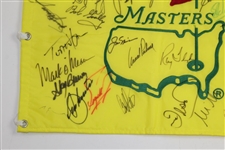 Masters CHAMPS Multi-Signed Undated Flag by 34 with Palmer & Nicklaus Center! JSA ALOA