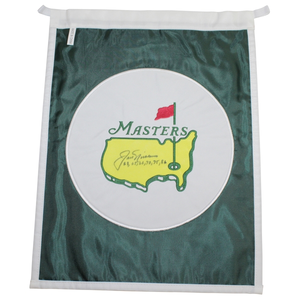 Jack Nicklaus Signed Masters Undated Embroidered Garden Flag with Years Won JSA ALOA