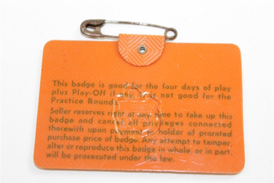 Charles Coody Signed 1971 Masters Tournament SERIES Badge #14920 JSA ALOA