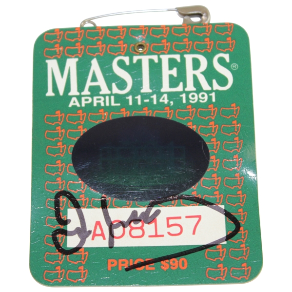 Ian Woosnam Signed 1991 Masters Tournament SERIES Badge #A08157 JSA ALOA