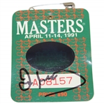 Ian Woosnam Signed 1991 Masters Tournament SERIES Badge #A08157 JSA ALOA