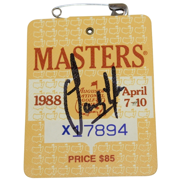 Sandy Lyle Signed 1988 Masters Tournament SERIES Badge #X17894 JSA ALOA