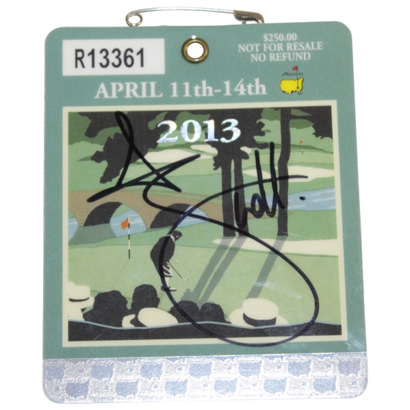 Adam Scott Signed 2013 Masters Tournament SERIES Badge #R13361 JSA ALOA