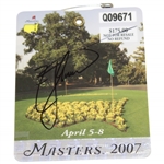 Zach Johnson Signed 2007 Masters Tournament SERIES Badge #Q09671 JSA ALOA