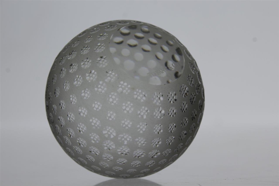 Tiffany & Co Luxury Leaded Crystal Art Glass Golf Ball Paperweight with Bag