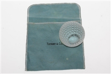 Tiffany & Co Luxury Leaded Crystal Art Glass Golf Ball Paperweight with Bag
