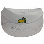 Payne Stewart, Casper, Crenshaw, Zoeller, & Trevino Signed Masters Undated White Visor JSA ALAO