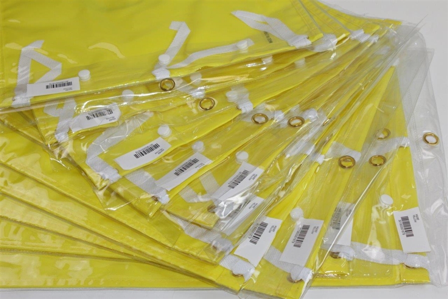 Ten (10) Embroidered 2020 Masters Flags in Original Sleeves - Unopened