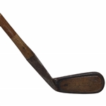 Vintage Circa 1897 Spalding Cran Wood Face Gold Medal Left-Handed Brassie Cleek