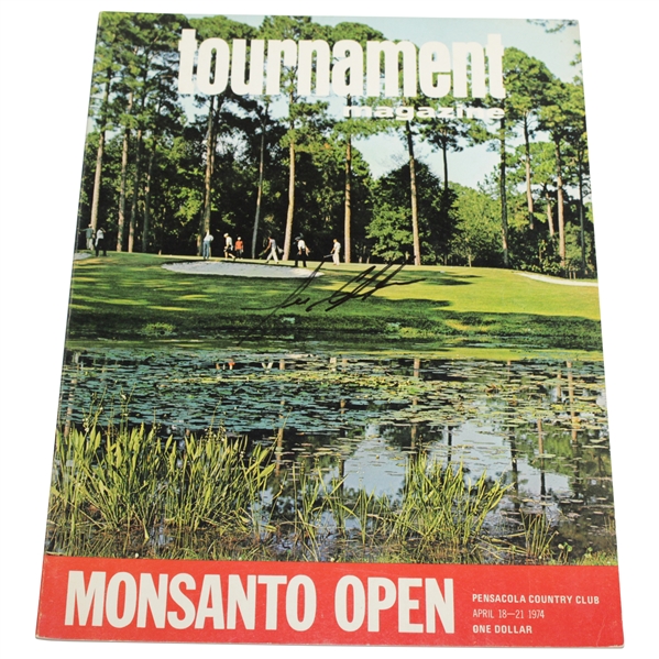 Historic 1974 Monsanto Open Program Signed by Champ Lee Elder - Earned Masters Invite JSA ALOA
