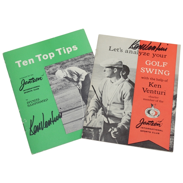 Ken Venturi Signed Instructional Pamphlets 'Golf Swing' & 'Ten Top Tips' JSA ALOA