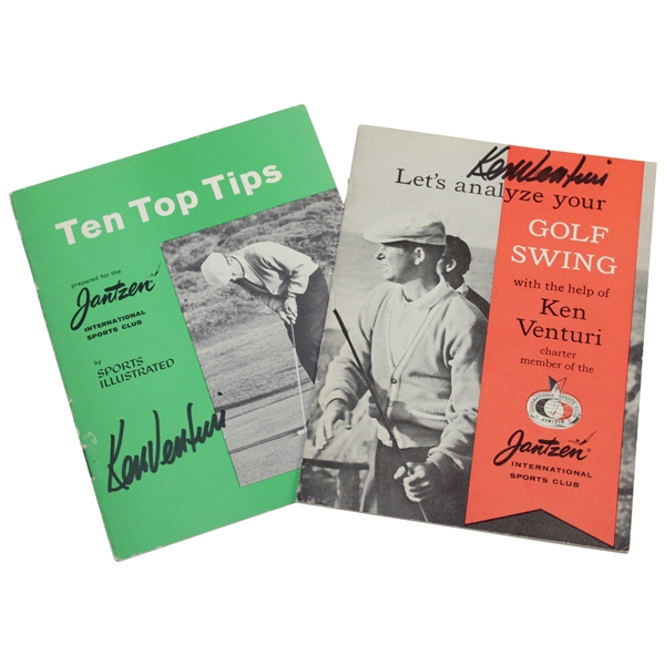 Ken Venturi Signed Instructional Pamphlets Golf Swing & Ten Top Tips JSA ALOA