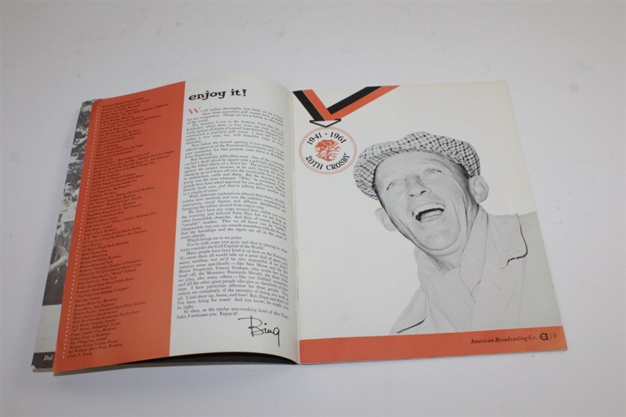 1961 Bing Crosby Championship Program Signed by Winner Bob Rosburg JSA ALOA