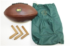 2020 Augusta National Masters Premium Leather Football by Links Kings w/ Wood Stand in Bag